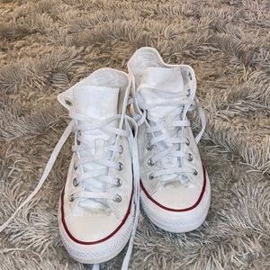 Women’s size 8 white high top converse